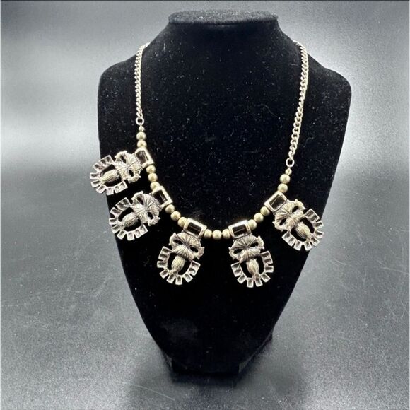 CHICO'S ANTIQUE GOLD TONE YELLOW 16"-20" NECKLACE GOLD STATEMENT NECKLACE - Picture 7 of 7